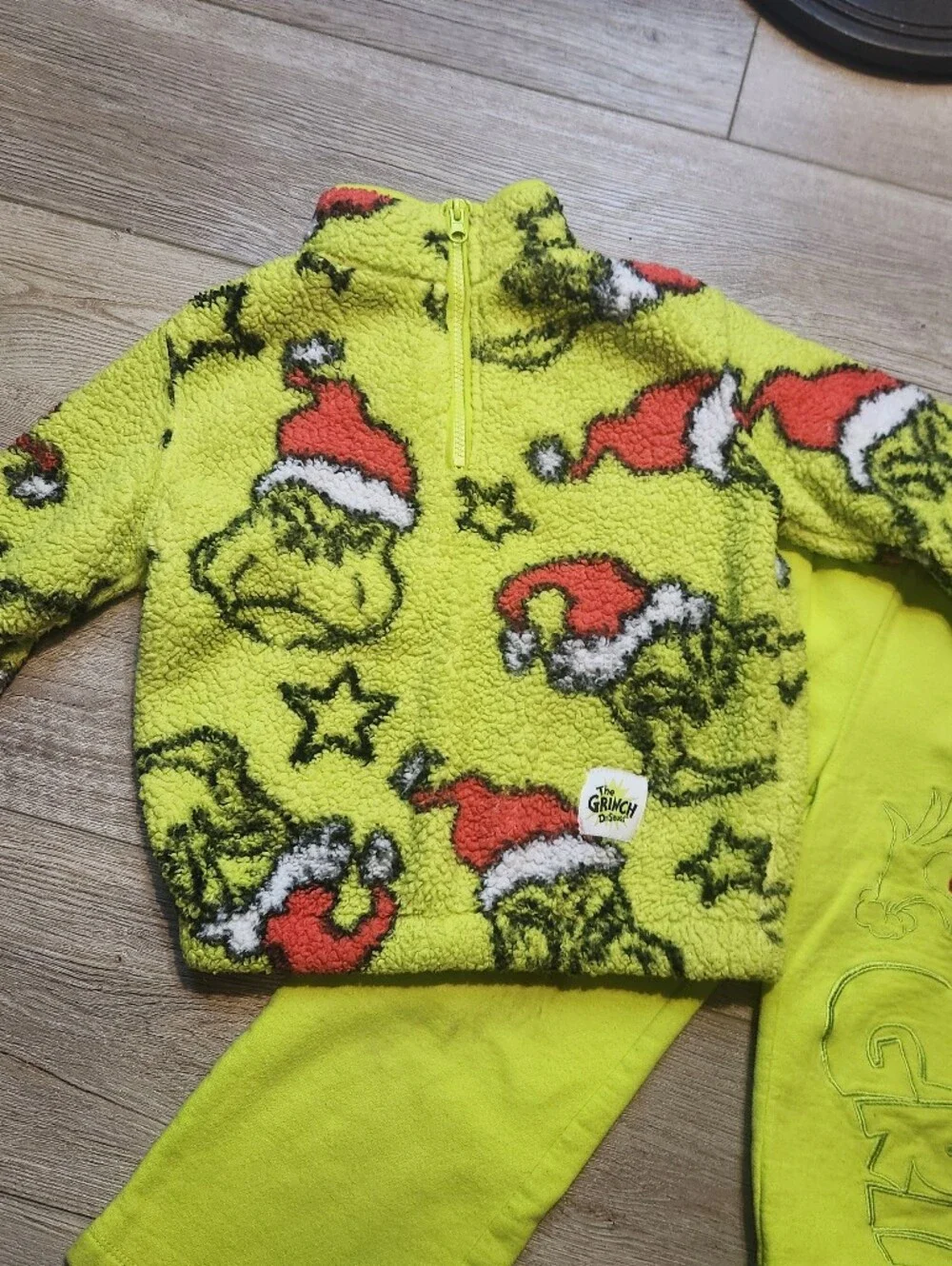 The Grinch Lime Fleece Kids Matching Set - The Grinch Brand